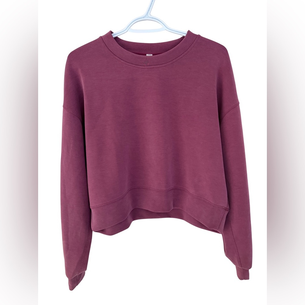 Lululemon Perfectly Oversized Cropped Crew *Softstreme-Mulled Wine